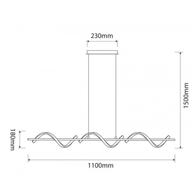 Lampa wisząca Chrom 30W 110cm Abruzzo Spirali 2