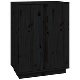 vidaXL Szafka, czarna, 60x35x80 cm, lite drewno sosnowe