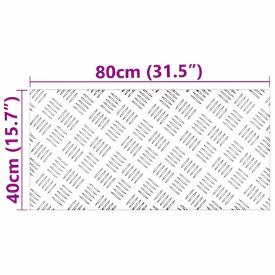 Stopień Prostokątny 2 pcs Srebrny 80 x 40 cm Aluminium