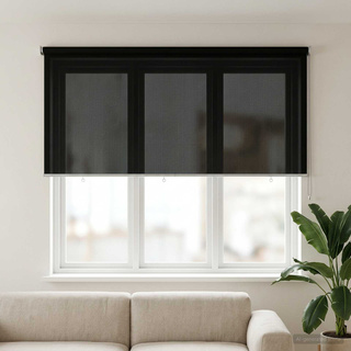 Roleta zewnętrzna 90% blokada UV Czarny 200 x 140 cm HDPE