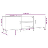 vidaXL Szafka pod TV, szarość betonu, 150x30x50 cm model standard