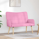 Sofa dwuosobowa różowy 115 x 61 x 87 cm tkanina
