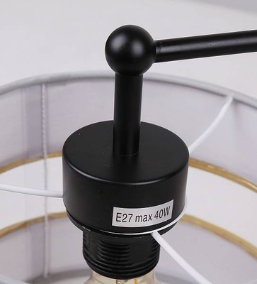 Lampa sufitowa czarny 3xE27 abażur biały + złoty Andy 33-00514