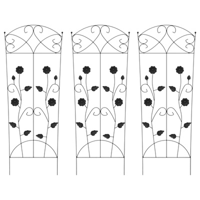 Ogrodzenie Ogrodowe 3 pcs Czarny 110,5 x 42,5 cm Stal