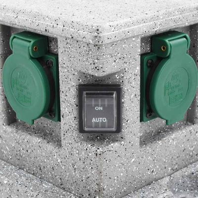 Gniazdo ogrodowe z czujnikiem zmierzchu, plastik