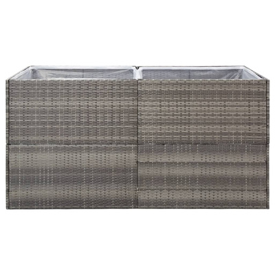 Donica ogrodowa, szara, 157x80x80 cm, rattan PE