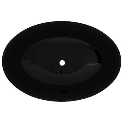 Luksusowa ceramiczna umywalka, owalna, czarna, 40 x 33 cm