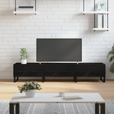 vidaXL Szafka pod TV, czarna, 150x36x30 cm, materiał drewnopochodny wariant 4