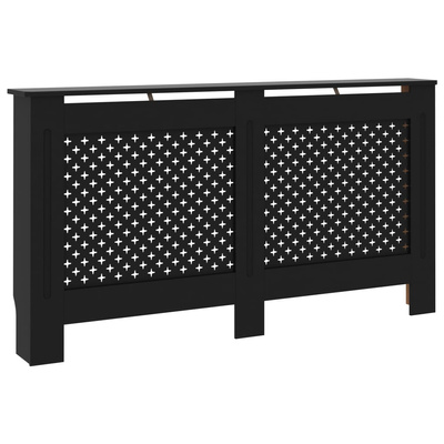 na kaloryfer, czarna, 152x19x81,5 cm, MDF Osłona