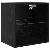 Jednostki TV na ścianę z LED 5 szt. Czarny Dąb 100 x 30 x 30 cm