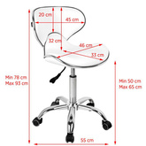 Gabbiano taboret kosmetyczny Q-4599 biały 106672
