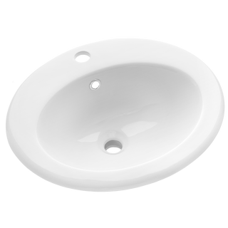 Umywalka wpuszczana w blat nikea 50 cm, z otw. na bat. CE-53-001-W Invena