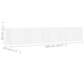 Półka ścienna na płyty CD, biała, 100x18x18 cm