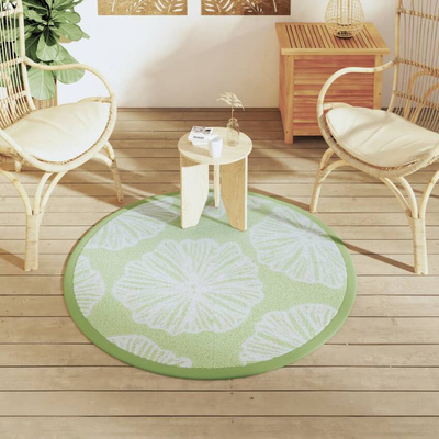 vidaXL Dywan na zewnątrz, zielony, Ø120 cm, PP