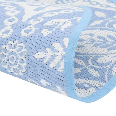 vidaXL Dywan na zewnątrz, błękitny, Ø120 cm, PP