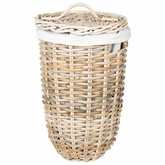 Kosz na pranie z pokrywą 2 pcs Naturalna szarość Rattan Kubu