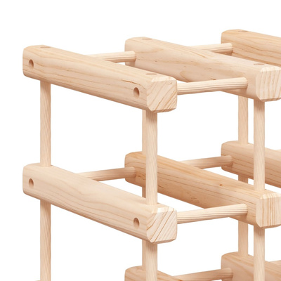 Stojak na 12 butelek wina, 36x23x36 cm, lite drewno sosnowe