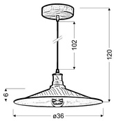 lampa sufitowa wisząca candellux barn 31-42965 talerzowy E27 brązowy
