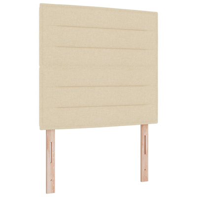 Łóżko z box spring LED z materacem kremowy 90 x 190 cm tkanina