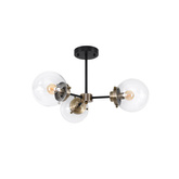 Lampa sufitowa czarna/patynowa 3xE14 Lens 33-01290