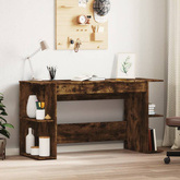 vidaXL Biurko, przydymiony dąb, 140x50x75 cm, materiał drewnopochodny wariant 5