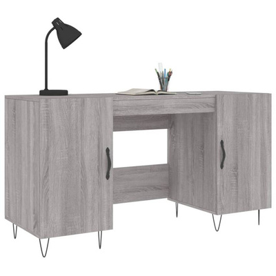 vidaXL Biurko, szary dąb sonoma, 140x50x75 cm, materiał drewnopochodny model standard