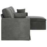 Sofa Ciemnoszary 228 x 134 x 80 cm Aksamit