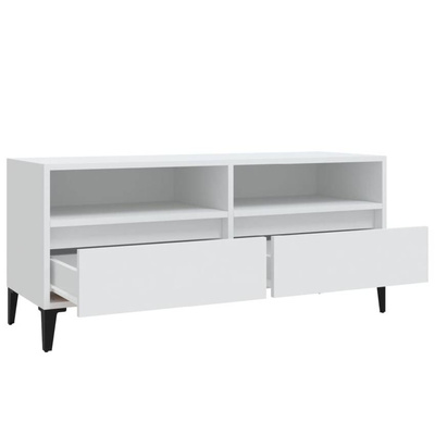 vidaXL Szafka pod TV, biała, 100x34,5x44,5 cm, materiał drewnopochodny wariant 4