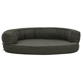 vidaXL Legowisko dla psa, 90x64 cm, wygląd lnu z polarem, ciemnoszare