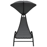 vidaXL Leżak z zadaszeniem, ciemnoszary, 167x80x195 cm, tkanina i stal