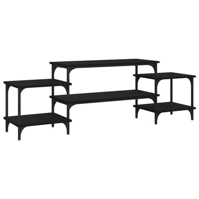 vidaXL Szafka pod TV, czarna, 157x35x52 cm, materiał drewnopochodny