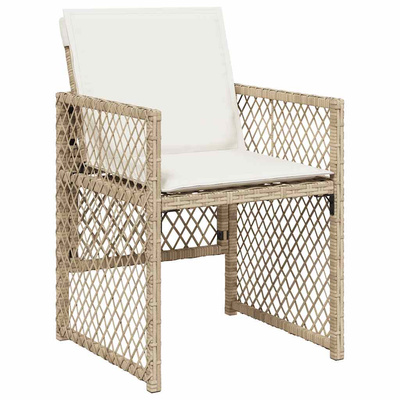 15-cz. zestaw mebli ogrodowych z poduszkami, beżowy, rattan PE