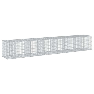Kosz gabionowy z pokrywą, 650x100x100 cm, galwanizowane żelazo