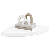 vidaXL Narożne półki ścienne, 2 szt., połysk, białe, 35x35x3,8 cm, MDF