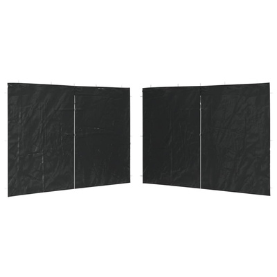 Ścianki boczne do namiotu, 2 szt., z suwakiem, PE, antracytowe