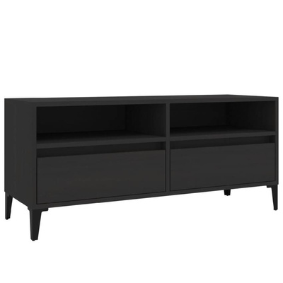 vidaXL Szafka pod TV, czarna, 100x34,5x44,5cm, materiał drewnopochodny