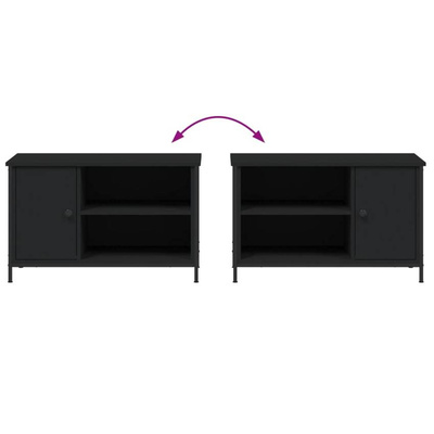 vidaXL Szafka pod TV, czarna, 80x40x50 cm, materiał drewnopochodny
