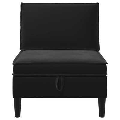 Środkowa sofa z miejscem do przechowywania Czarny Welur