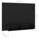 vidaXL Wisząca szafka pod TV, czarna, 120x23,5x90 cm