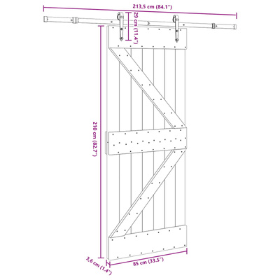 Drzwi przesuwne NARVIK 85 x 210 cm (213,5 cm)