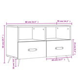 vidaXL Szafka pod TV, czarna, 80x36x50 cm, materiał drewnopochodny