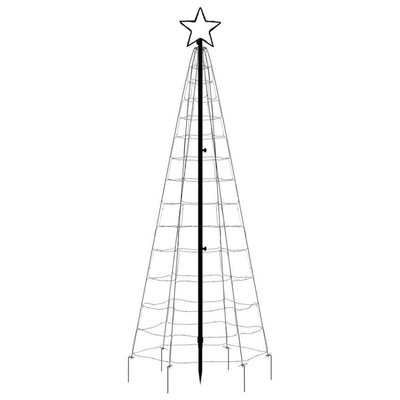 vidaXL Choinka z lampek, z kołkami, 220 kolorowych LED, 180 cm