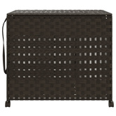 Kosz na pranie z kółkami, ciemny brąz, 66x35x60 cm, rattan