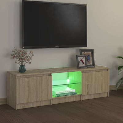 vidaXL Szafka pod TV z oświetleniem LED, dąb sonoma, 120x30x35,5 cm