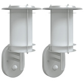 Kinkiety zewnętrzne z czujnikiem ruchu, 2 szt., srebrne, stal