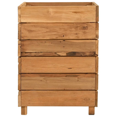 vidaXL Podwyższona donica 50x40x55 cm, drewno tekowe z recyklingu/stal