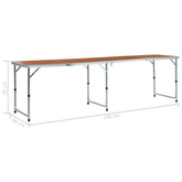 vidaXL Składany stolik turystyczny, aluminiowy, 240x60 cm