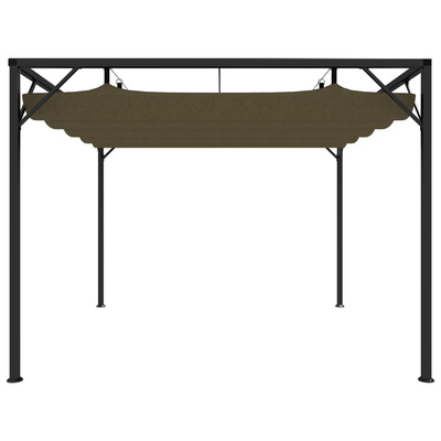 vidaXL Altana ogrodowa ze zwijanym dachem, 3x3 m, taupe, 180 g/m²