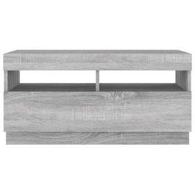 vidaXL Szafka pod TV z oświetleniem LED, szary dąb sonoma, 80x35x40 cm