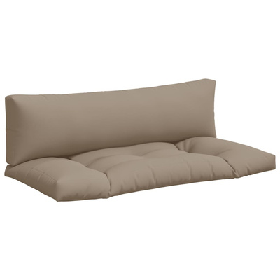 Poduszki na sofę z palet, 2 szt., kolor taupe, tkanina